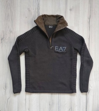 EA7 emporio armani gruby sweter męski wełniany rozpinany r. L