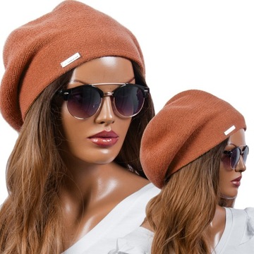 BERET CIEPŁA CZAPKA DAMSKA ELEGANCKA ZIMOWA BEANIE KOLORY