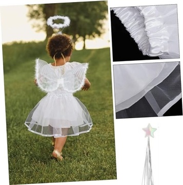 АНГЕЛ КОСТЮМ АНГЕЛА ИЗ 4-Х ЧАСТЕЙ ДЛЯ НАЦИОНАЛЬНОЙ СТРАНИЦЫ КРАСИВАЯ ЮБКА НА ПОДКЛАДКЕ