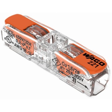 Przelotowa złączka instalacyjna z dźwignią maks. 4 mm2 221-2411