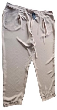 Dorothy Perkins spodnie cygaretki beżowe na gumie maxi 50