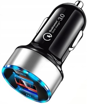 SZYBKA 3.1A SAMOCHODOWA ŁADOWARKA QUALCOMM 3.0 LED