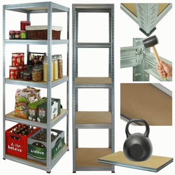 Regał metalowy magazynowy stojak ocynk HELIOS 180x30x30cm 5Px175kg TRWAŁY