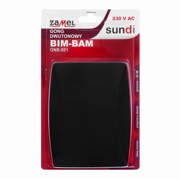 ПРОВОДНОЙ ДВУХЦОНАЛЬНЫЙ ДВЕРНОЙ ЗВОНОК BIM-BAM ZAMEL GNS-921 ЧЕРНЫЙ