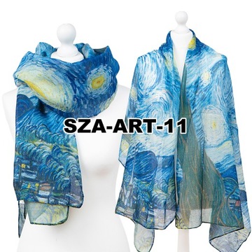 Большой весенний шарф-шаль с красивыми узорами Art