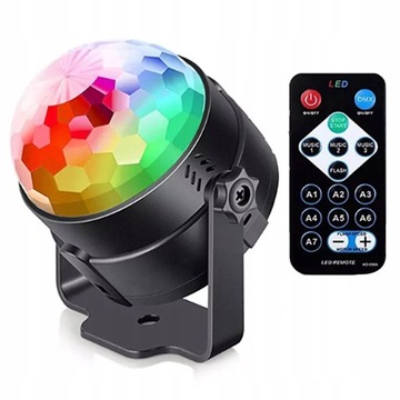 ZESTAW IMPREZOWY PROJEKTOR KULA RGB Z PILOTEM LASER DISCO