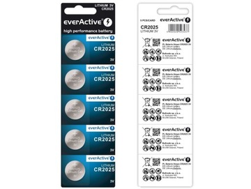 5szt. BATERIE CR2025 CR 2025 everActive EXP 2024