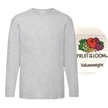Koszulka Fruit of the Loom długi rękaw Grey L