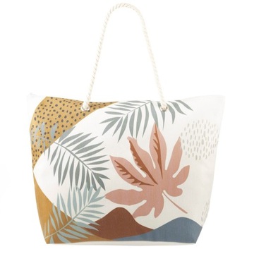 Torba Plażowa materiałowa marynarska lekka duża A4 shopper canvas Bellugio