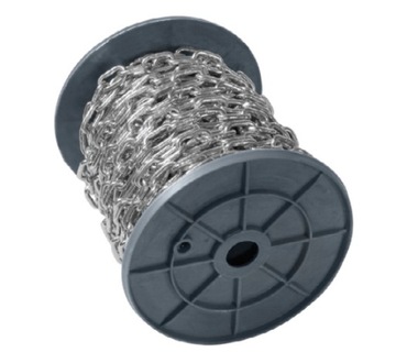 ŁAŃCUCH GOSPODARCZY UNIWERSALNY OCYNK METALOWY KRÓTKIE OGNIWO 4mm 1mb D1