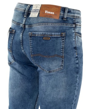 SPODNIE MĘSKIE JEANSOWE NIEBIESKIE PROSTE BAWEŁNA przetarcia W33