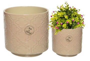 OSŁONKA CERAMICZNA BEŻOWA STYLOWA 13X13CM WYTRZYMAŁA