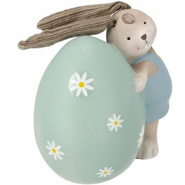 FIGURKA WIELKANOCNA ZAJĄCZEK Z JAJKIEM CERAMICZNA