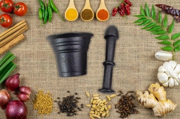 Кухонный чугунный раствор со специей трав, травяной пестик