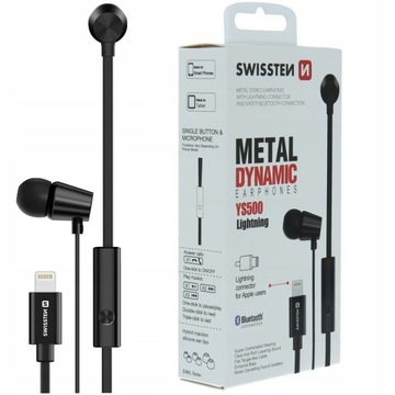 Наушники SWISSTEN YS500 Lightning для iPhone черные