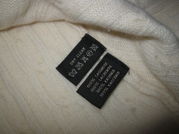 RALPH LAUREN (Black Label) sweter 100% CASHMERE ecru r. L (jak NOWY)