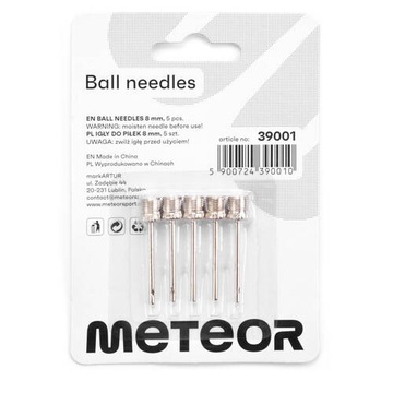 Igły do piłek Meteor 8mm blister 5 szt