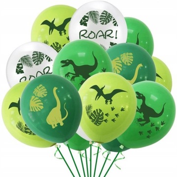 ZESTAW BALONÓW URODZINOWYCH DINOZAURY DINO BALONY