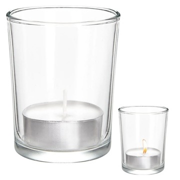 ŚWIECZNIK SZKLANY POJEMNIK DEKORACYJNY NA TEALIGHT ŚWIECE LAMPION OZDOBA