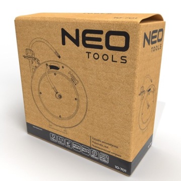 NEO Пневматическая катушка, металлическая, открытая, 9,5 мм x 15 м HEAVY DUTY