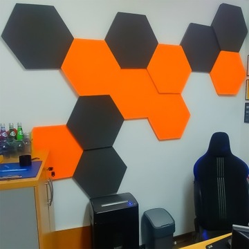 Стеновая панель Acoustic Hexagon оранжевая стеновая панель с шестигранником