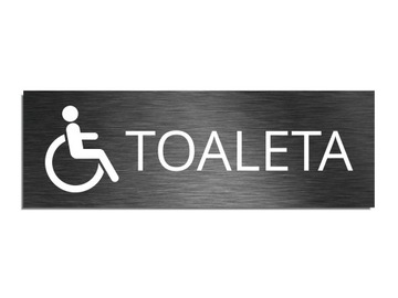 Tabliczka TOALETA dla niepełnosprawnych 8x24cm