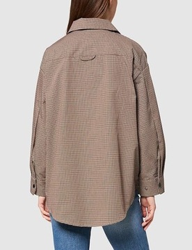 1F4B10 P23 JJXX КОРИЧНЕВАЯ РУБАШКА ОВЕРСАЙЗ В КЛЕТИКУ L