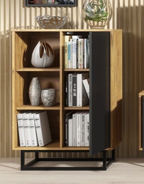 ШКАФ ДЛЯ ТЕЛЕВИЗОРА 200 СМ, ВИТРИНА, КОМОД ЛОФТ, ДУБ/ЧЕРНЫЙ