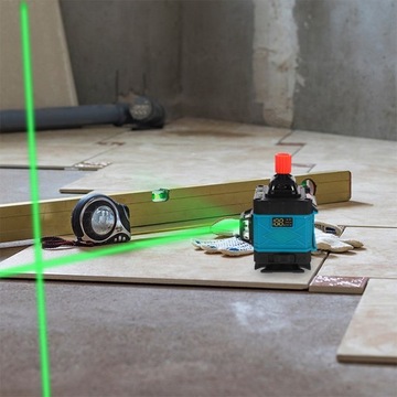 Poziomica laserowa 4D Laser krzyżowy 16 linii Futerał 2x bateria