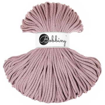 Sznurek bawełniany pleciony 5mm 100m Bobbiny Wrzos