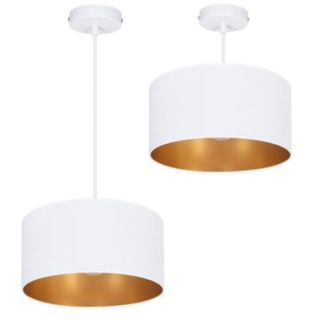 LAMPA WISZĄCA ŻYRANDOL WALEC ABAŻUR ZŁOTO GOLD