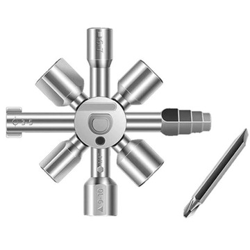 УНИВЕРСАЛЬНЫЙ КЛЮЧ ДЛЯ ЭЛЕКТРИЧЕСКИХ КОРОБОК 10 В 1