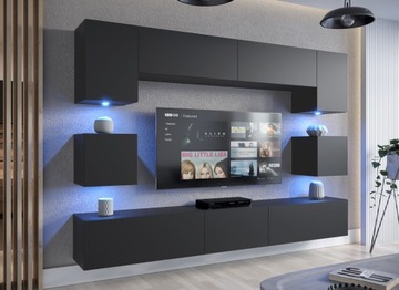 NOWARA N1 Стенка для гостиной LED глянцевый черный 1A