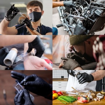 Нитрильные перчатки черный Mercator Nitrylex Black AQL 1,5 м 100 шт.