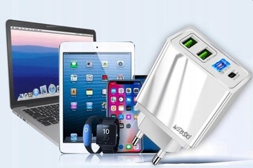 KOSTKA DO SZYBKIEGO ŁADOWANIA MOCNY KRÓTKI PRZEWÓD W OPLOCIE USB-C /USB-C