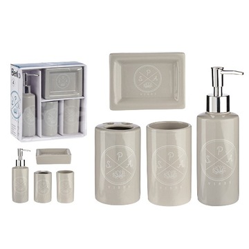 ZESTAW ŁAZIENKOWY 4-częściowy CERAMICZNY SPA SZARY