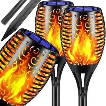 2X LAMPA SOLARNA LED POCHODNIA EFEKT PŁOMIEŃ OGIEŃ