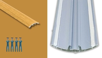 Пороговая планка 32мм АЛЮМИНИЙ Effector A66 с уплотнителем ДУБ КОНЬЯК 93см