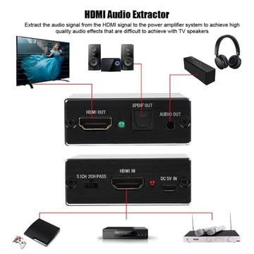 АУДИО-ВИДЕО РАЗДЕЛИТЕЛЬ HDMI-HDMI РАЗЪЕМ 3,5 ММ