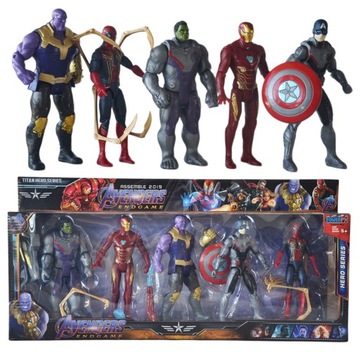 AVENGERS FIGURKI THANOS SPIDERMAN IRON MAN HULK
