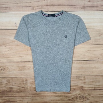 FRED PERRY Koszulka T-Shirt Szara Męska Logowana r. M