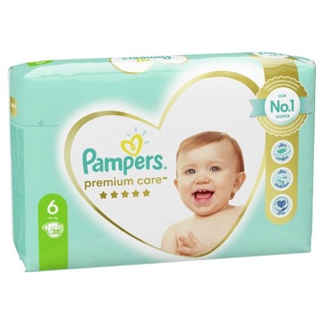 PAMPERS PREMIUM CARE, ROZMIAR 6, 38 PIELUSZKI