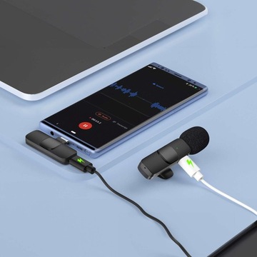 2 беспроводных петличных микрофона USB-C типа C для Android iOS для планшетов