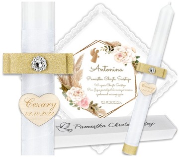 Szatka świeca do chrztu Ametyst glamour chrzest ML