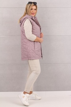 ДЛИННЫЙ СТЕГАНЫЙ ЖИЛЕТ С КАПЮШОНОМ ЖЕНСКИЙ МОДНЫЙ РУКАВ САМЫХ РАЗМЕРОВ