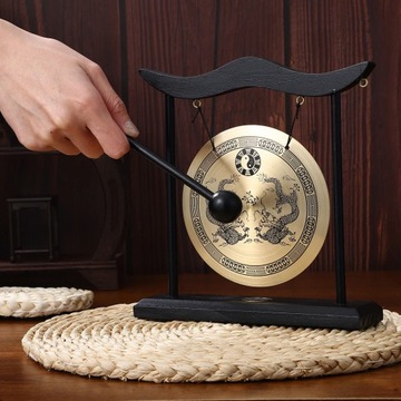 Винтажные традиционные китайские настольные гонги с декором