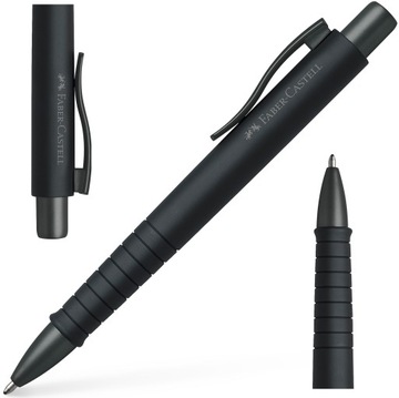 FABER-CASTELL Długopis automatyczny niebieski wkład Poly Ball XB ALL BLACK