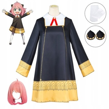 ANIME SPY×FAMILY Anya Cosplay Kostium Peruka