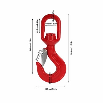 ПОВОРОТНЫЙ КРЮК С ЗАЩИТНЫМ КРАНОМ 5,3 ТН