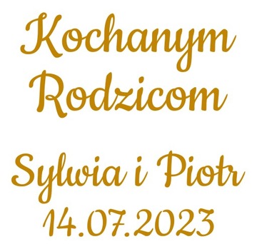 naklejka Twoje Imiona Data Kochanym Rodzicom